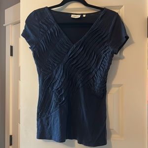 Anthropologie, Deletta Womens Tee Shirt. Size-Small. Color-Navy Blue.